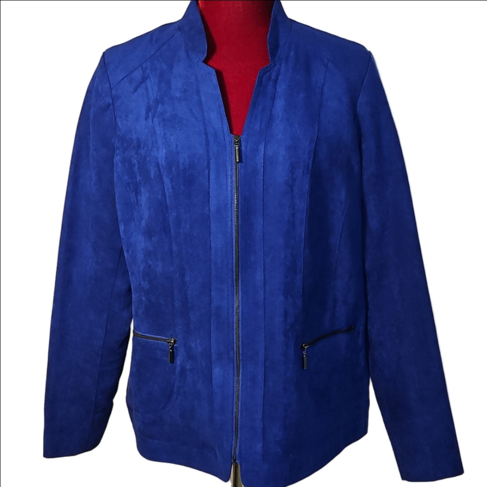 Blue Microsuede Jacket Size 10